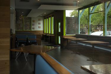 Kerbey Lane Cafe's dining room remains empty during the coronavirus pandemic.