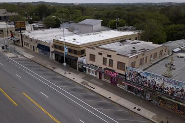 Businesses on South Congress in Austin are closed during the coronavirus pandemic.