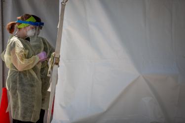 A coronavirus testing location in Texas.