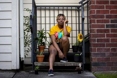 Houston resident Montoya Thomas, 23, was recently let go from her bartending job and is taking online classes at Lone Star College. She is trying to navigate her new normal during the coronavirus pandemic.